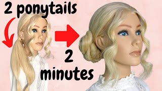 EASIEST side bun in just 2 minutes on medium to long hair