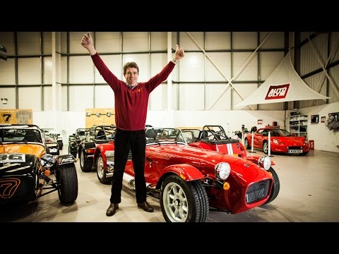 Winner Alec Gwynn collects his Caterham 420S!