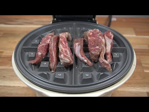 Pressing beef ribs with a waffle maker l 와플기계로 소갈비살 누르기 l Ép gân bò bằng máy làm bánh quế l 用華夫餅機壓排骨
