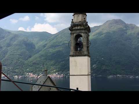 Church bells ringing in Nesso, on Lake Como, Italy