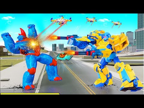 Rhino Robot Truck Robot Car Part-1 | Rescue City Robot Truck Rhino Android GamePlay | By Game Crazy