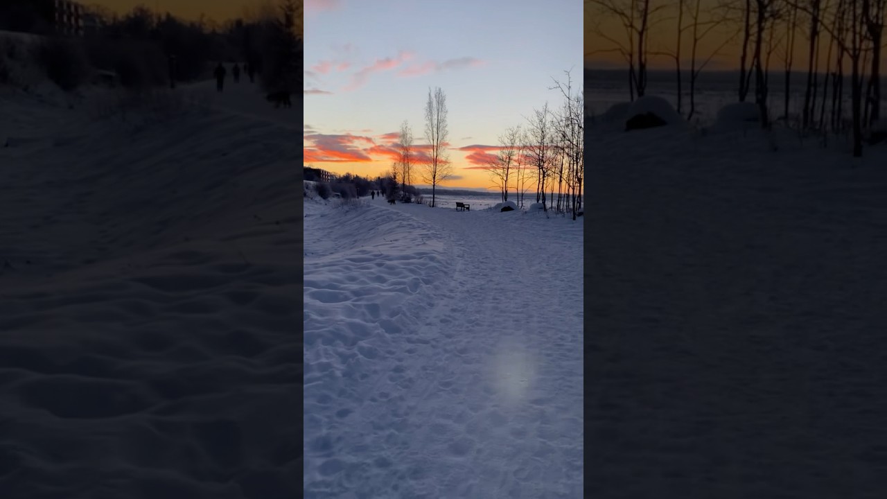 An amazing beautiful winter sunset..#alaska