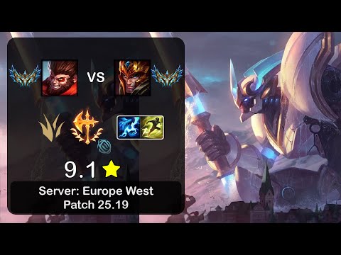 Wukong Jungle vs Jarvan IV - EUW Challenger - Patch 25.19