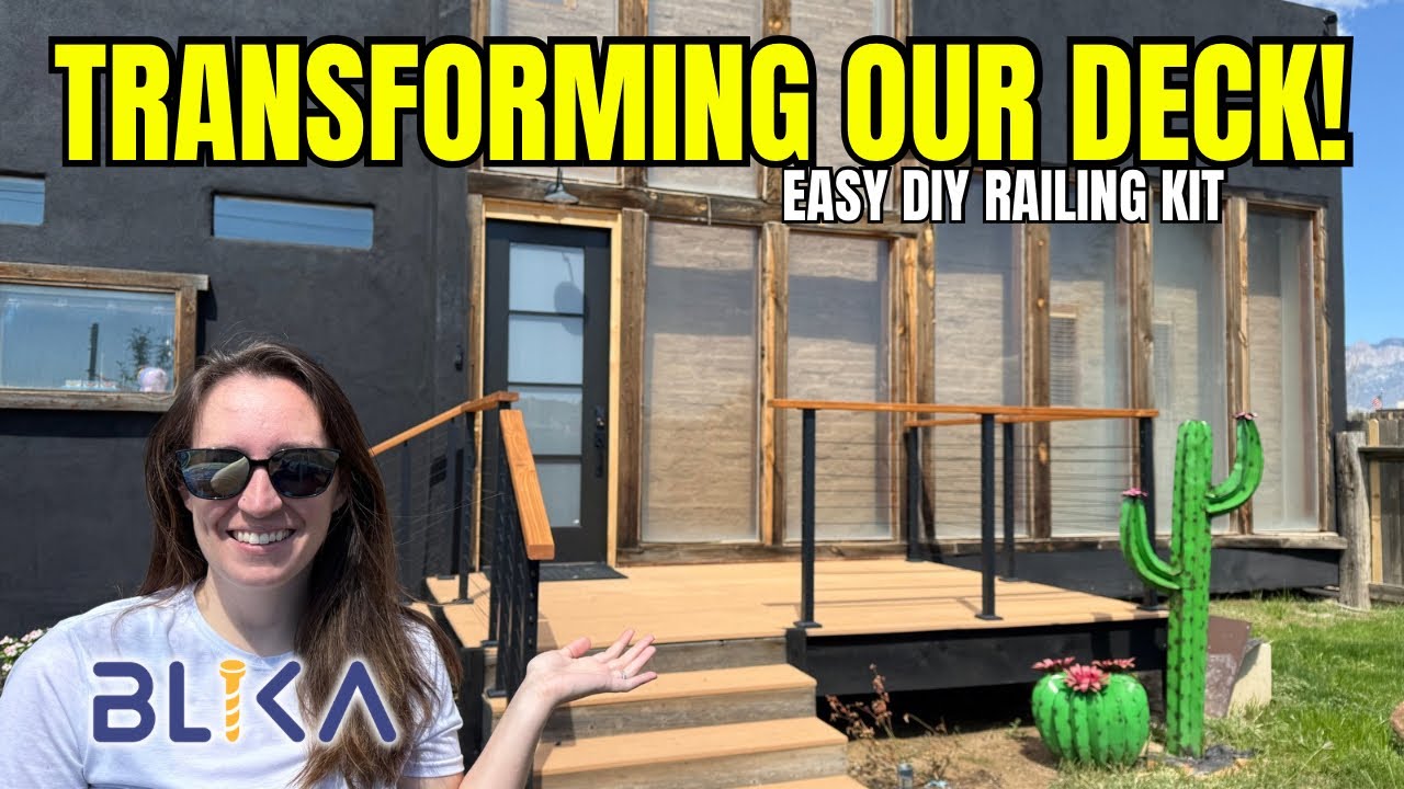 Installing Metal Posts and a Wooden Handrail on an Old Deck