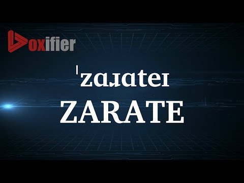 How to Pronunce Zarate in English - Voxifier.com