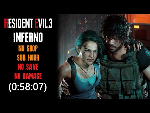 [Resident Evil 3 Remake] Inferno, No Shop, No Save, No Damage, Sub Hour (58:07), S Rank