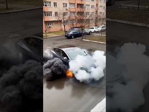 Tesla: mașina explodează violent în fața casei! (Știri AI)