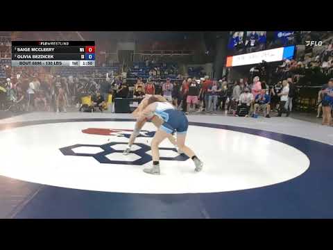 USMC Junior & 16U Nationals | 130 lbs Women’s Freestyle Semis | Saige McCleery vs Olivia Bezdicek