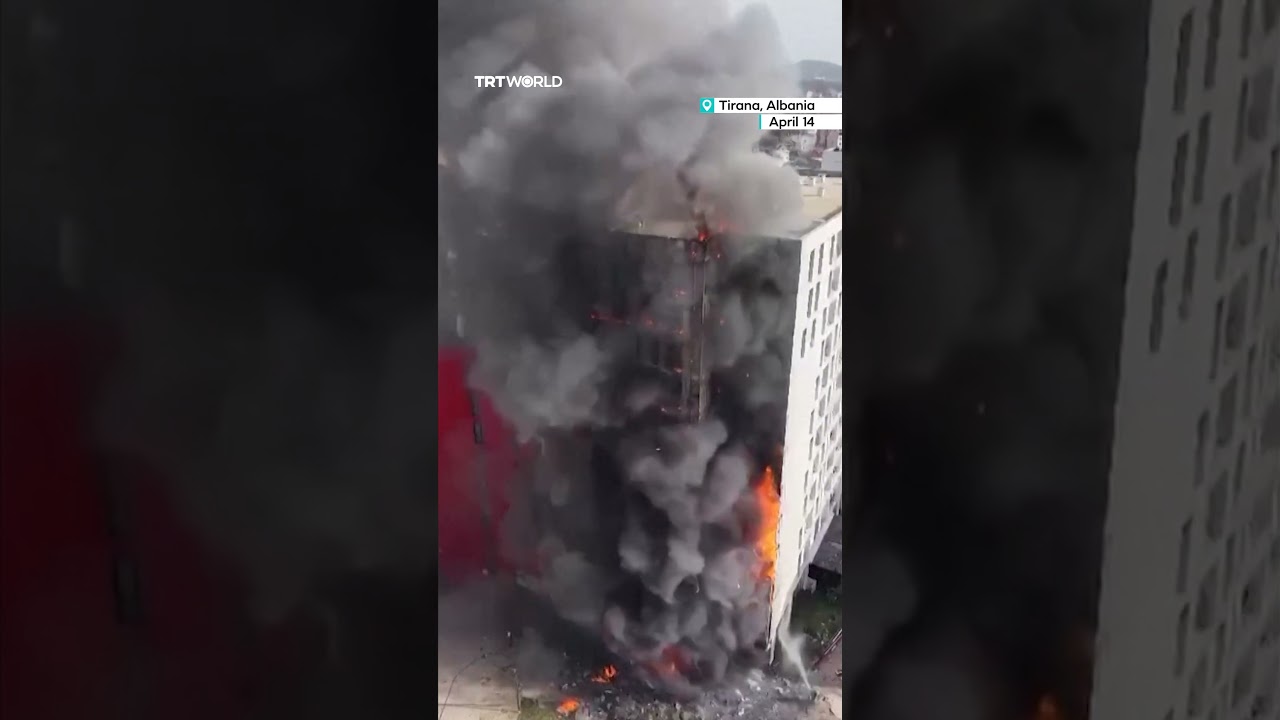 Video | Residential building engulfed in flames in Tirana
