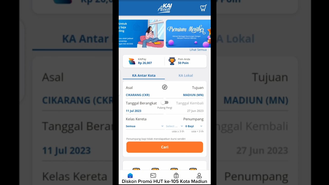 Diskon Tiket Kereta : Diskon Promo HUT ke-105 Kota Madiun