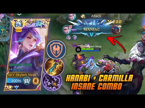 HANABI + CARMILLA INSANE COMBO 🔥+ NEW EMBLEMS | HANABI BEST BUILD & EMBLEMS 2023 | MLBB