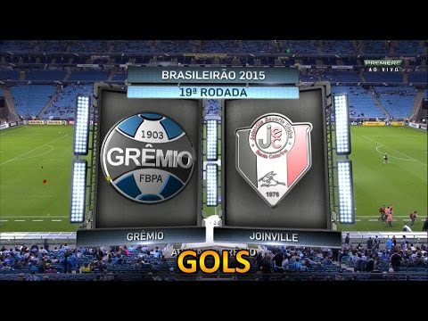 Gols, Grêmio 2 x 1 Joinville - Brasileirão 16/08/2015