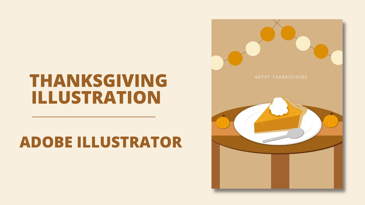 Thanksgiving Illustration in Adobe Illustrator | Speed Art