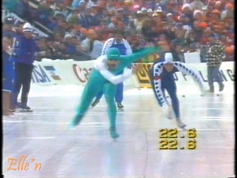 World Championships Allround Innsbruck 1990 - 500 m Zakarias - Veldkamp