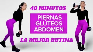 EJERCICIOS PARA PIERNAS, GLÚTEOS Y ABDOMEN | Aumenta masa muscular, aplana abdomen