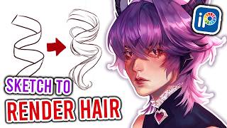 Download lagu How I SKETCH to RENDER HAIR in IBISPAINT | Full Hair Tutorial Sketch to Render mp3