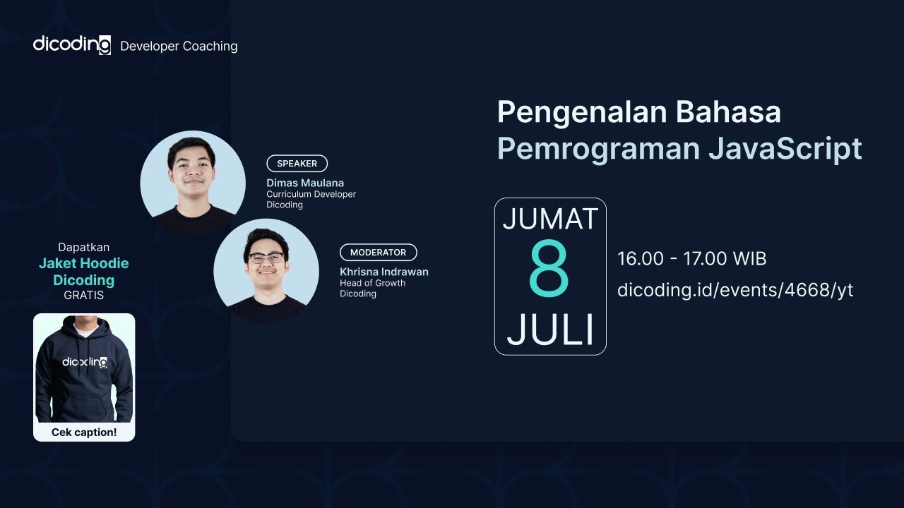 Dicoding Developer Coaching #56: Back-End | Pengenalan Bahasa Pemrograman JavaScript