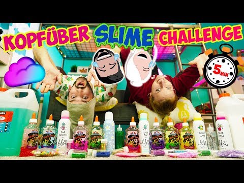 KOPFÜBER SLIME CHALLENGE! Kaan Vs. Nina mit HEFTIGER 5 Minuten Schleim Challenge!