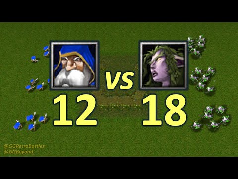 12 Riflemen vs 18 Dryads - WarCraft III Retro Battles