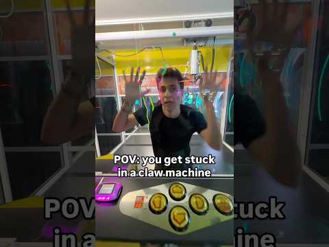 I Got STUCK in A CLAW MACHINE 🕹️😭 #arcade #clawmachine #prize #shorts