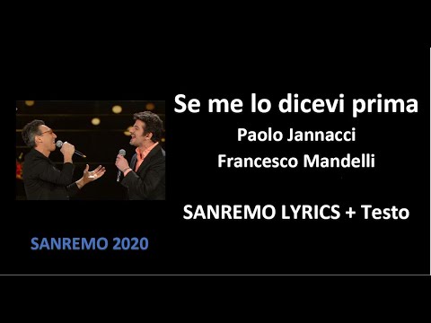 Se me lo dicevi prima - Paolo Jannacci, Francesco Mandelli (OFFICIAL SANREMO LYRICS + Testo)