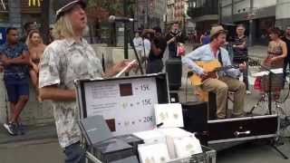 FUNNY and TALENTED! Mark Gillespie, don't mess around - busking in the Streets of Brussels, Belgium