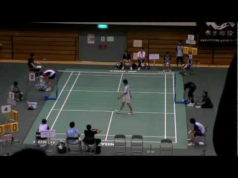 インターハイ2012　シングルス準決勝　桃田（富岡）ＶＳ西本（埼玉栄）