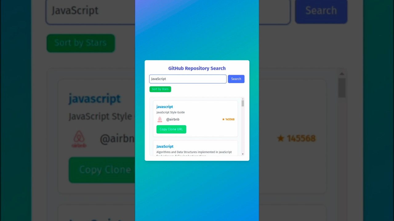 Create a GitHub Repository Search Tool with HTML & JavaScript #repository #github #githubtips #git