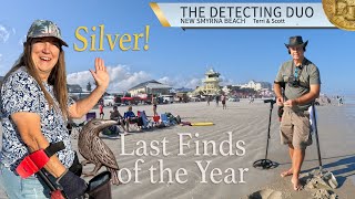 Silver Found Last Day of Year 2024 Beach Metal Detecting Florida | The Detecting Duo S03 E52