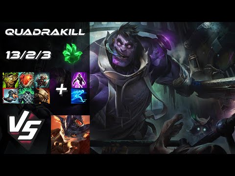 TOP Dr. Mundo vs Rumble [QUADRAKILL] - NA Challenger Patch 25.S2.6