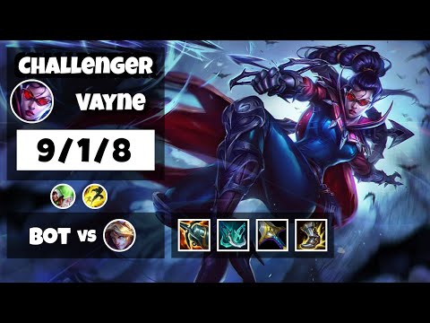 Vayne Bot Lane 11.14 Challenger Gameplay Replay S11 (9/1/8) - TURKISH