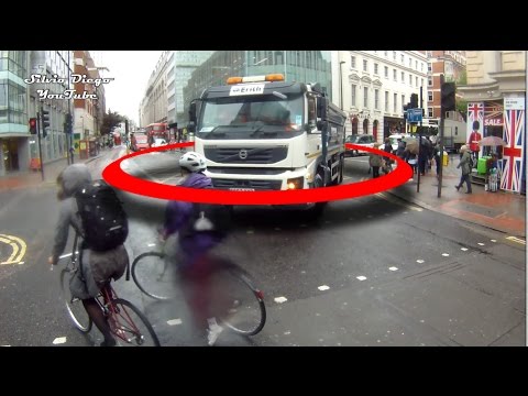 Amber Gambler HGV Almost Takes out group of Cyclist