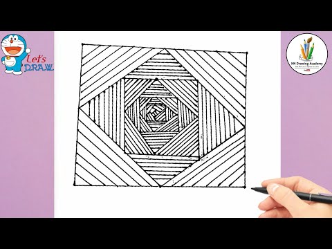 Easy Optical illusion Drawing - How to Draw 3D Hole illusion Step by step