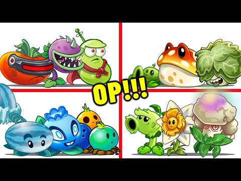 PvZ 2 - 4 Super Team Plants Vs Team Zombies - Best of Plants!!!