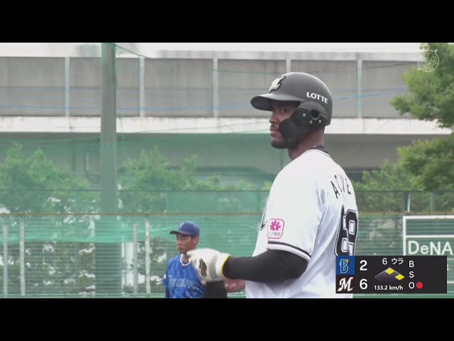 【ファーム】本日4打点の大暴れ!! マリーンズ・アセベド ライトへのタイムリーヒットを放つ!! 2025年8月10日 千葉ロッテマリーンズ 対 横浜DeNAベイスターズ