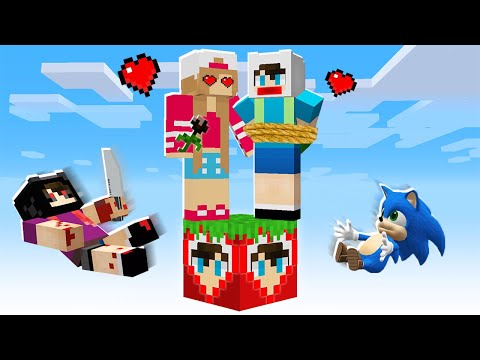 TEK BLOKTA KIZ HAYRANIM BANA AŞIK OLDU - 😱 Minecraft