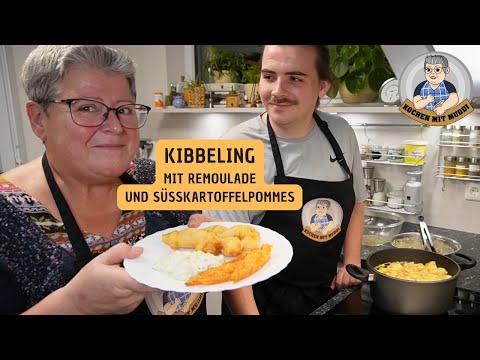 Kibbeling mit Remoulade und Süßkartoffelpommes