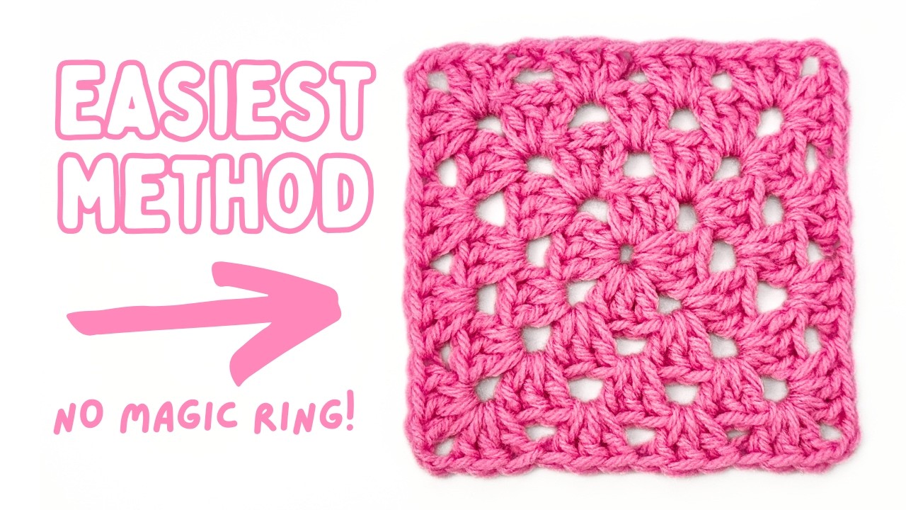 how to crochet a granny square for beginners ♡ no magic ring | easy crochet tutorial