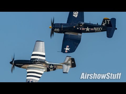 P-51 Mustang and F4U Corsair Aerobatics/Formation (Class of '45) - EAA AirVenture Oshkosh 2019