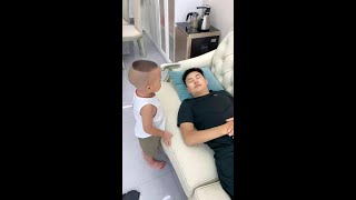 The Son Pleases His Father Just To Go Out And Have Fun! #funny #babiet