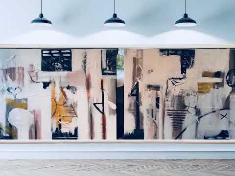 Acrylic art painting Diptych. Named”Twin peaks”