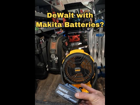 DeWalt Fan with Makita Batteries! #hvac #hvactech #hvactechnician #hvaclife #makita #hvacguy #dewalt