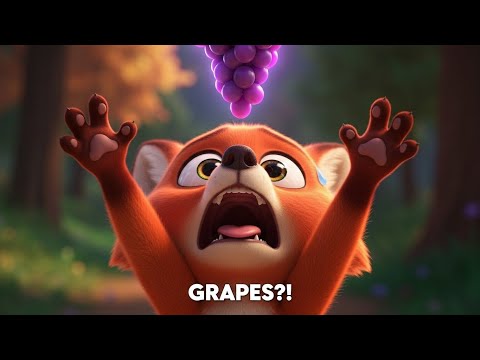 The Hungry Fox Wanted Grapes 🍇🦊 (Funny Cartoon)