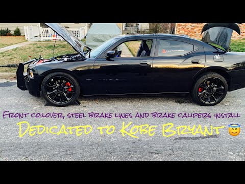 2006 Dodge Charger: Front coilover steel brake line and calipers install