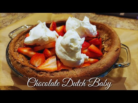 Homemade Chocolate Dutch Baby With Fresh Strawberries | Fresh Strawberry Recipes