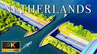 FLYING OVER NETHERLANDS (4K UHD) - Relaxing Music 