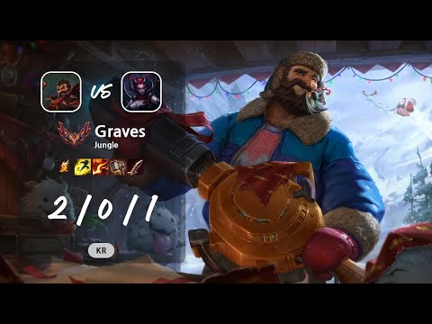 Graves Jungle vs Elise - KR GrandMaster Patch 13.12