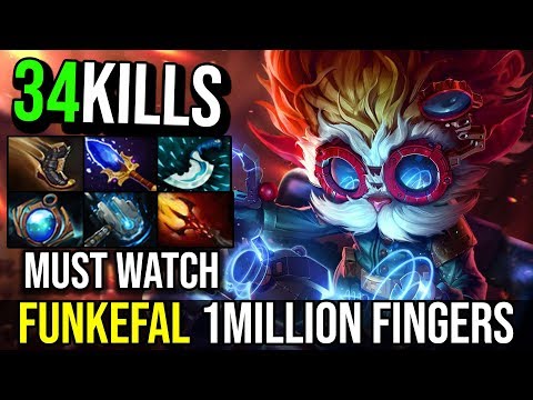 Master Your Skill From Tinker God [Funkefal] AMAZING 1Million Fingers 34Kills Top 1 Tinker | DotA 2