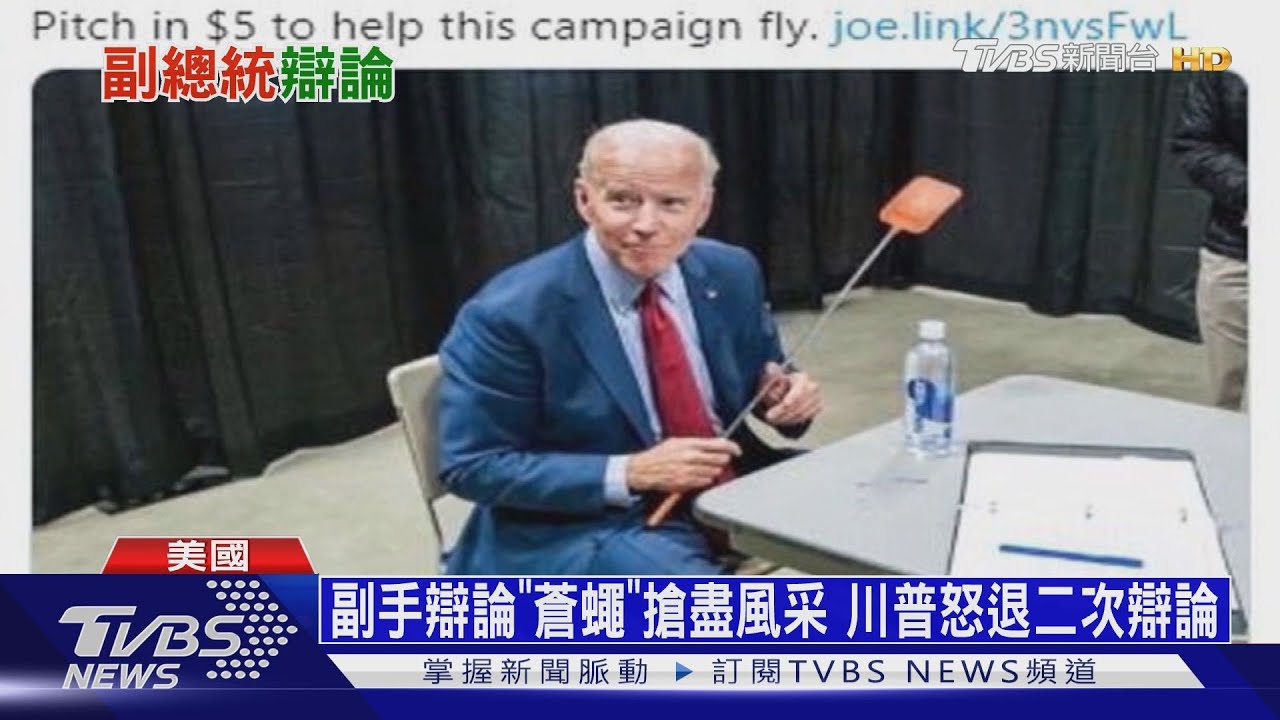 副手辯論「蒼蠅」搶盡風采 川普怒退二次辯論