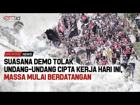 Kondisi Terkini Demo Tolak Omnibus Law di Patung Kuda Monas